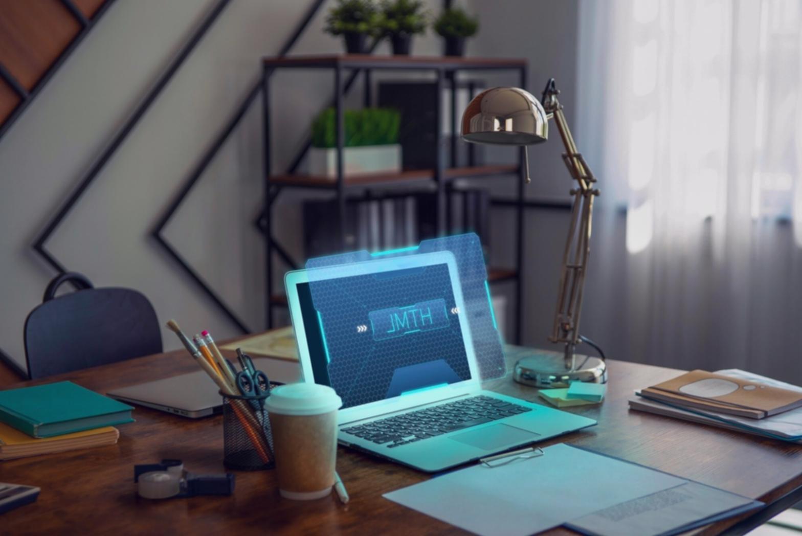 Сучасний робочий стіл з монітором та інструментами для розробки доступних веб-інтерфейсів